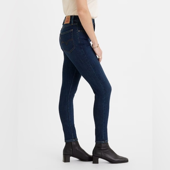 Levis Strauss 721 Jeans Womens Size 29 High Rise Skinny Denim Dark Blue - Picture 6 of 10